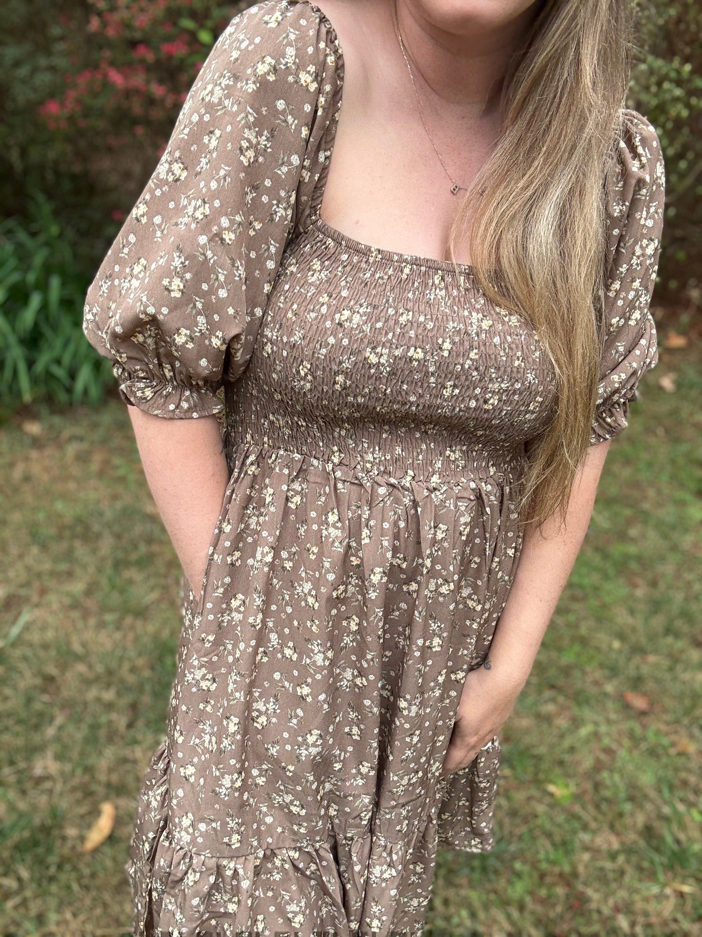 NATURAL BLOOM - MIDI DRESS