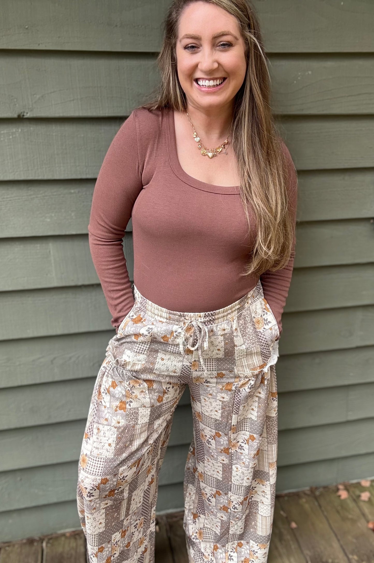 SCOOP NECK - Ribbed Long Sleeve