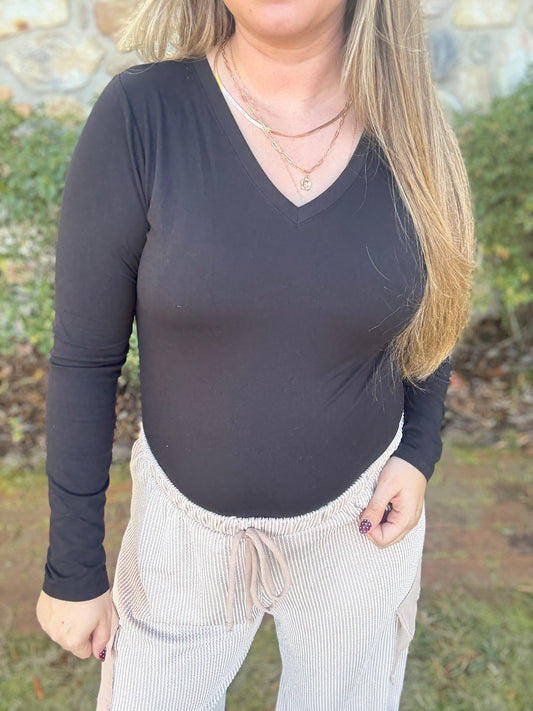 NOT SO BASIC V-NECK - Black