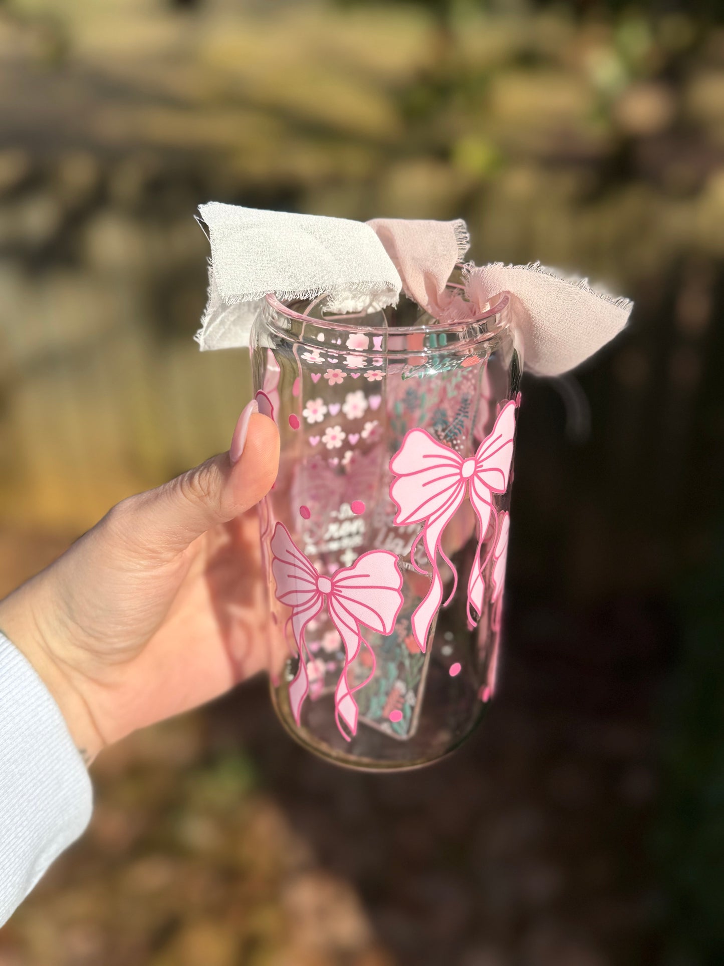 PINK COQUETTE- GLASS CUP Light Shine Co.