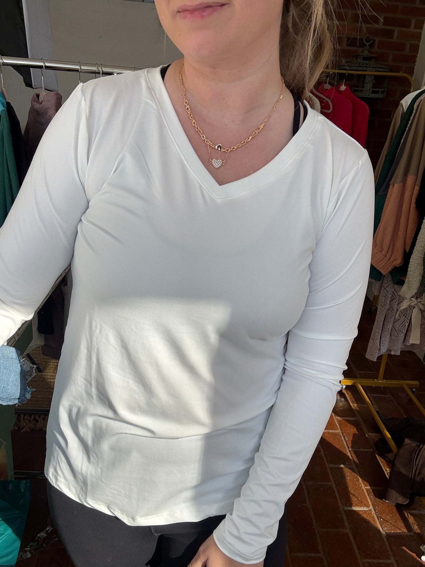 NOT SO BASIC LONG SLEEVED TOP - V NECK Light Shine Co.