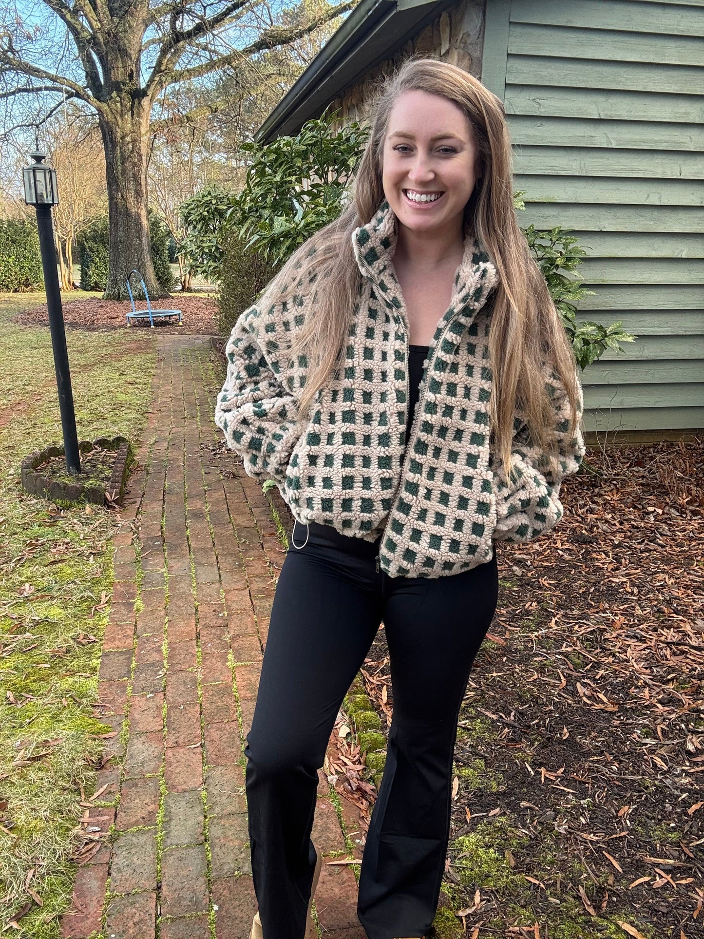 TAUPE MULTI SHERPA JACKET Light Shine Co.