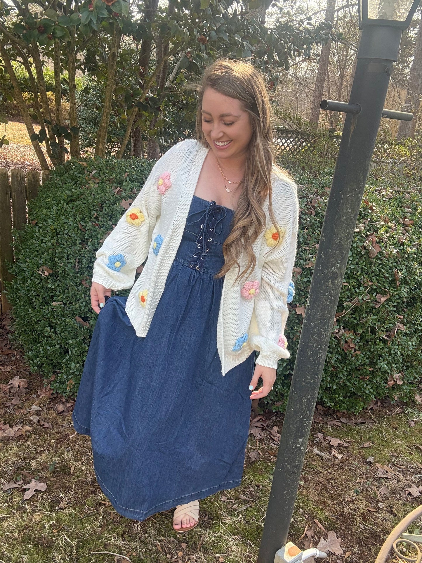 LACED UP DENIM - MIDI DRESS Light Shine Co.