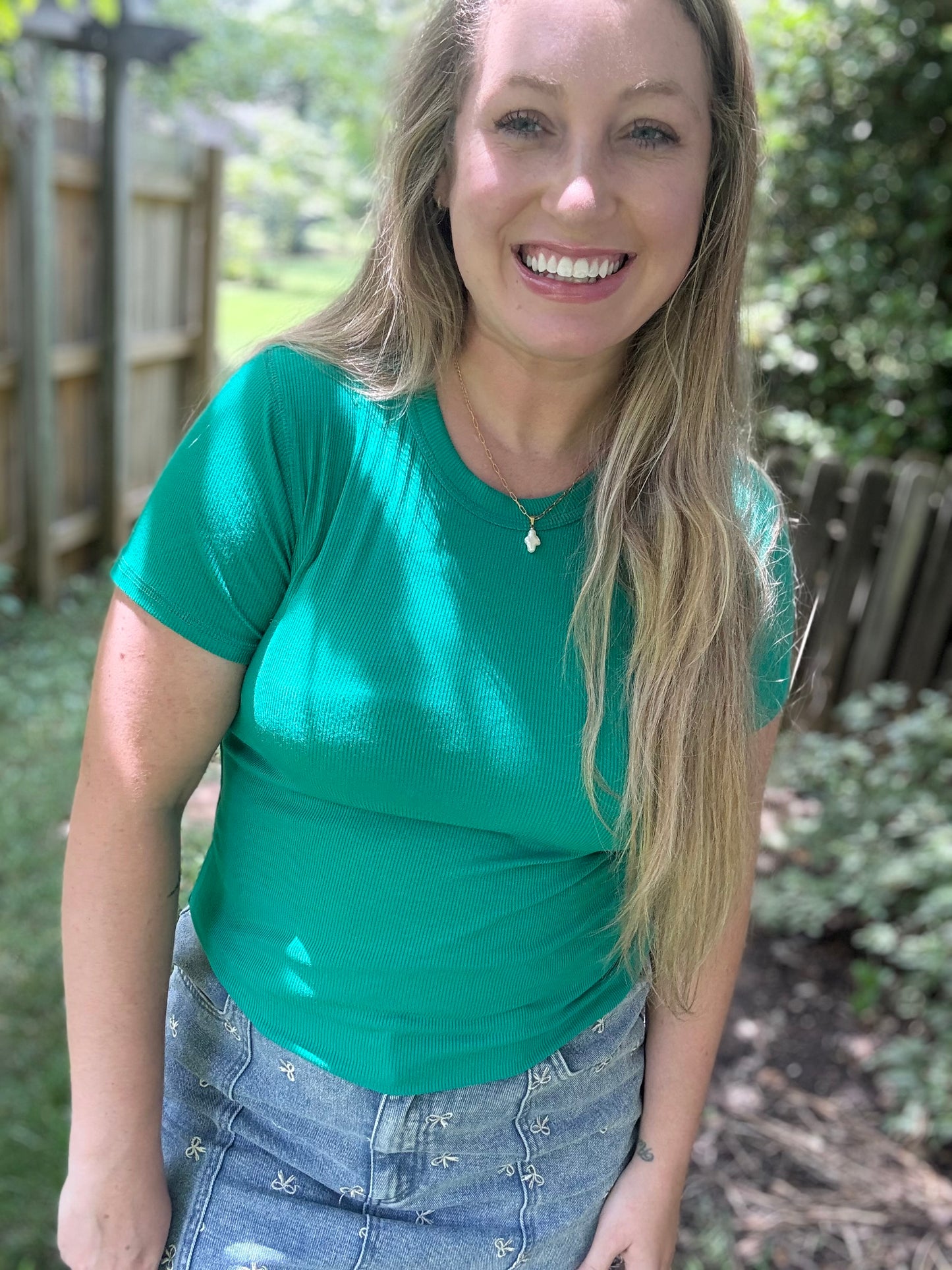 RIBBED BABY TEE - K GREEN