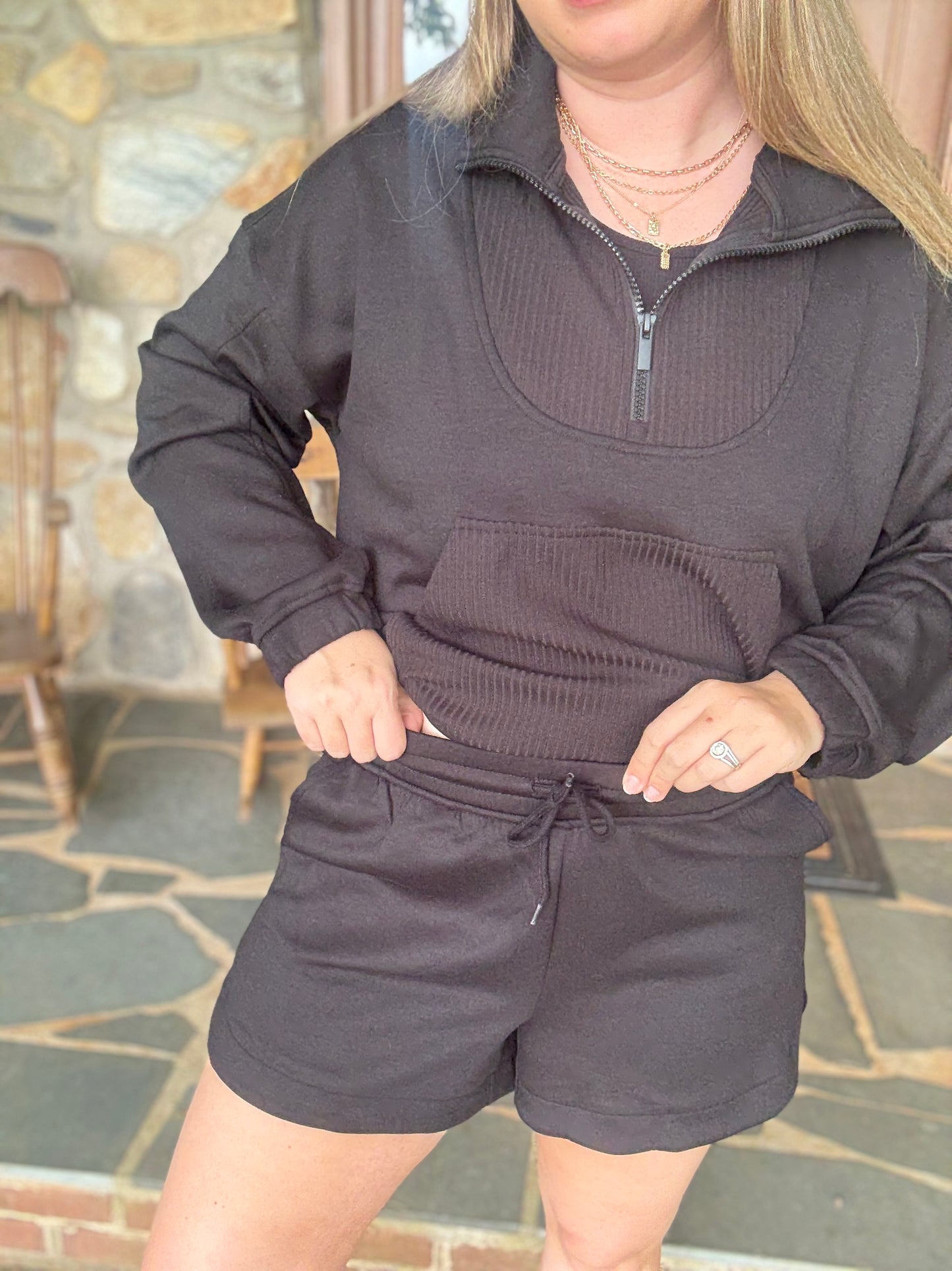 MORNING OUT SET - Black