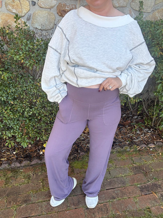 BUTTERLUX STRAIGHT LEG PANTS- Mulberry