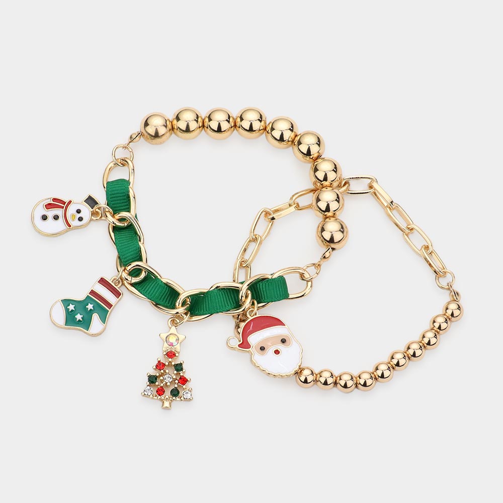CHRISTMAS CHEER CHARM BRACELET - 2PCS Light Shine Co.