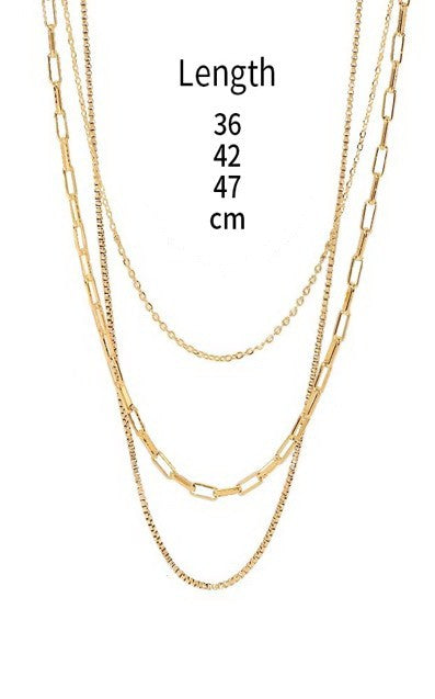 TRIPLE THREAT GOLD NECKLACE