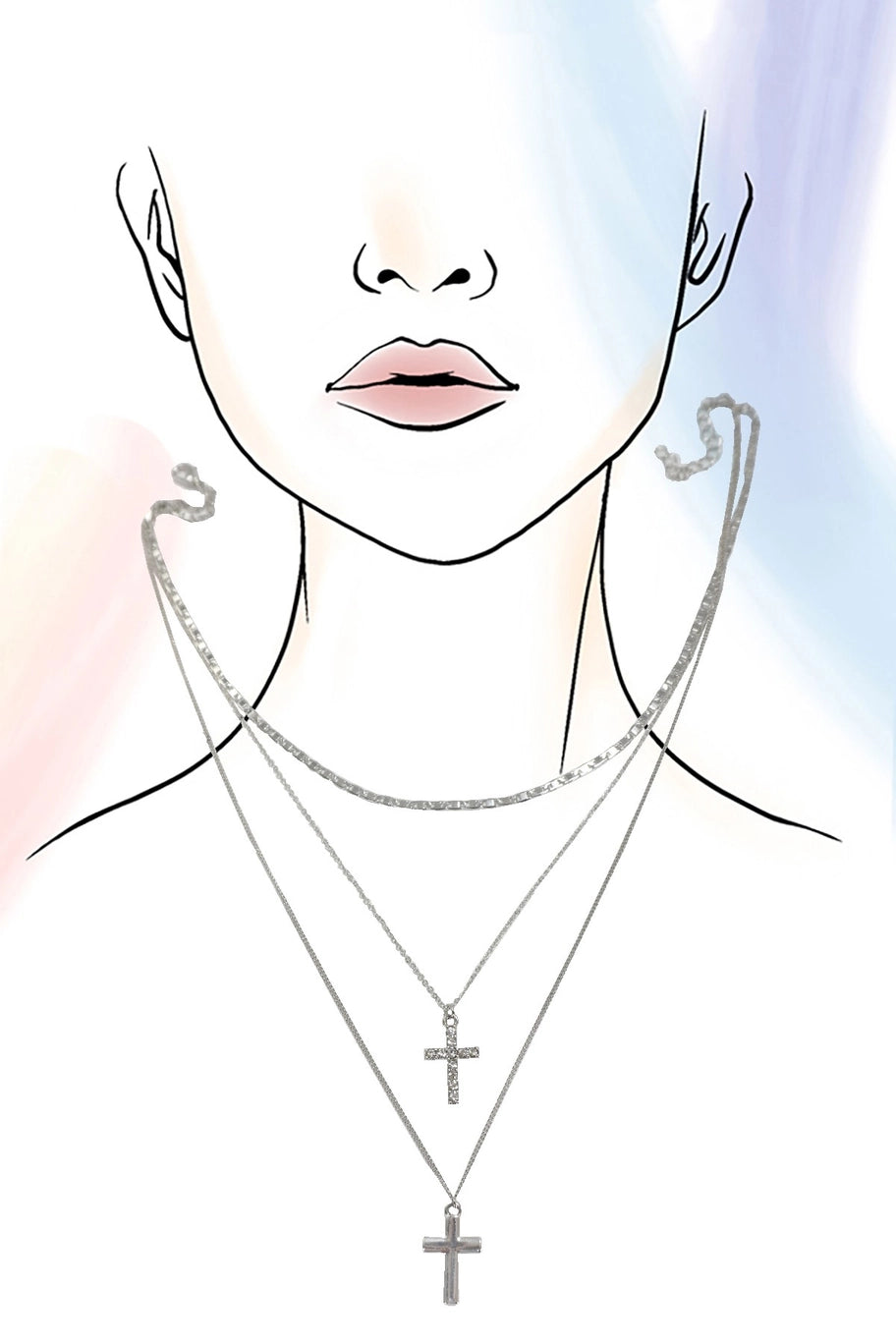 INFINITY DOUBLE CROSS NECKLACE - SILVER Light Shine Co.