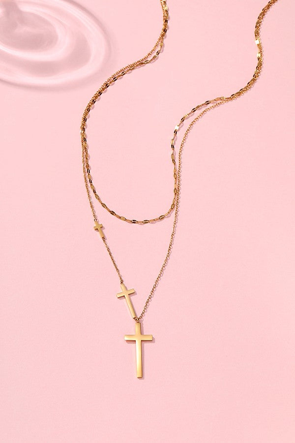 TRI CROSS NECKLACE