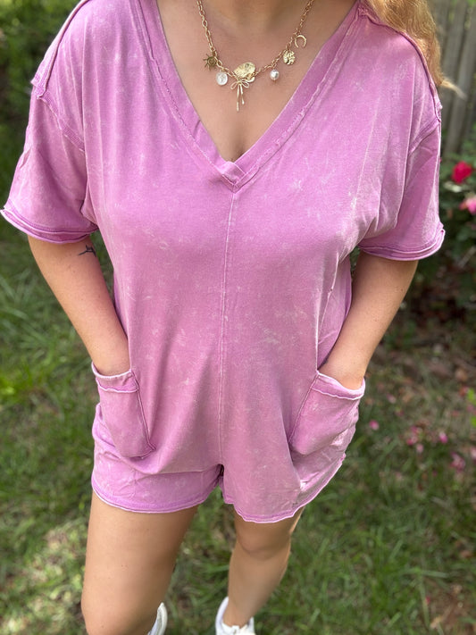 PETAL ROMPER - ORCHID