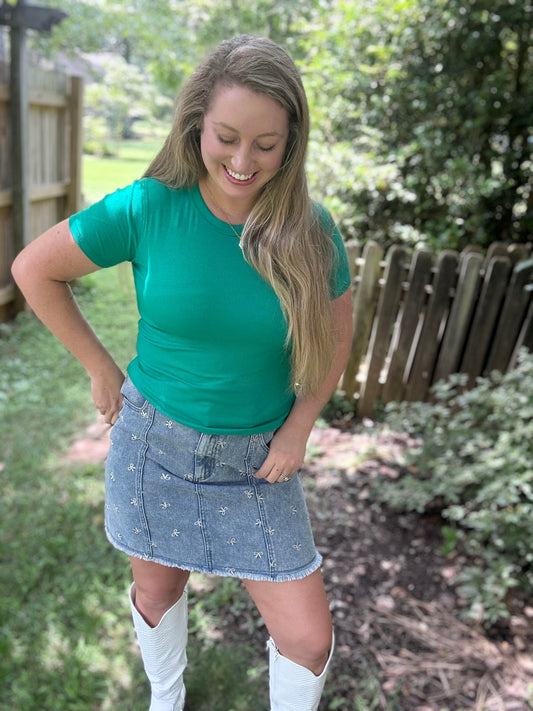RIBBED BABY TEE - K GREEN