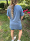 EVERYDAY ESSENTIAL (V-NECK) - BIKER SHORT SET/ Dusty Blue