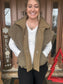 SIDE TIE SHERPA VEST - Olive