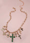 EMERALD CROSS CLUSTER NECKLACE