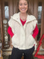 SIDE TIE SHERPA VEST - Ivory