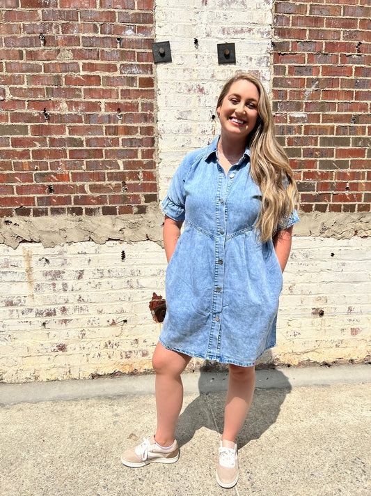 THE DAISY DENIM DRESS Light Shine Co.