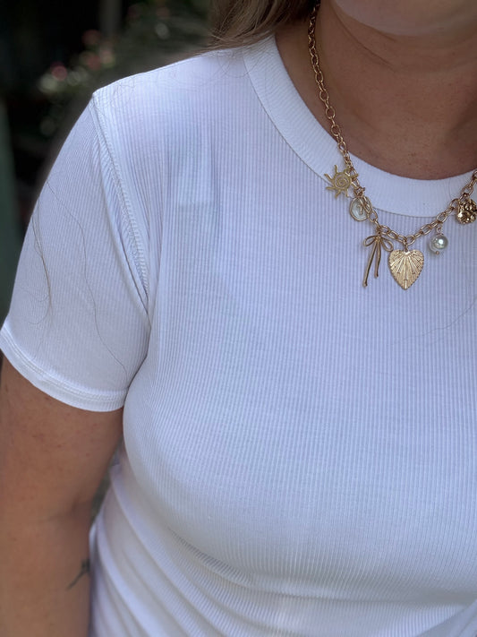 RIBBED BABY TEE - WHITE