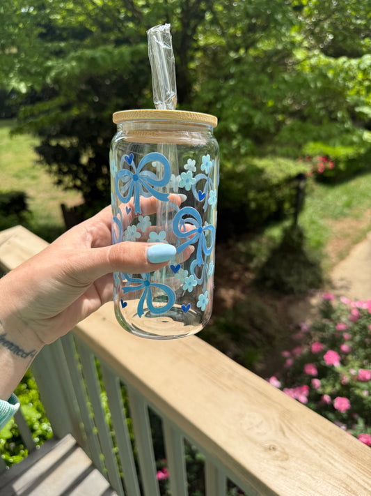 BLUE  BONNET - GLASS CUP