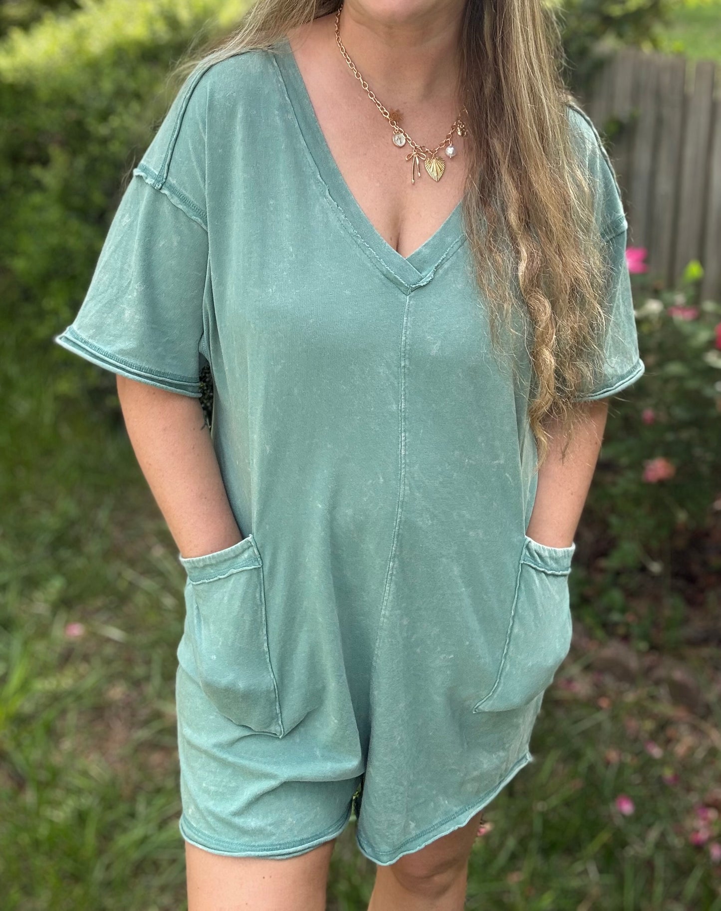 PETAL ROMPER - SAGE