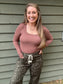 SCOOP NECK - Ribbed Long Sleeve