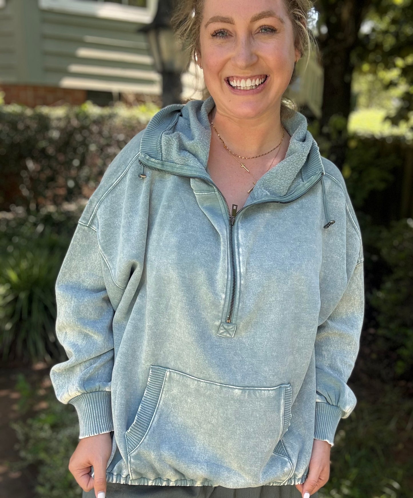 PETAL PULLOVER - Blue Grey