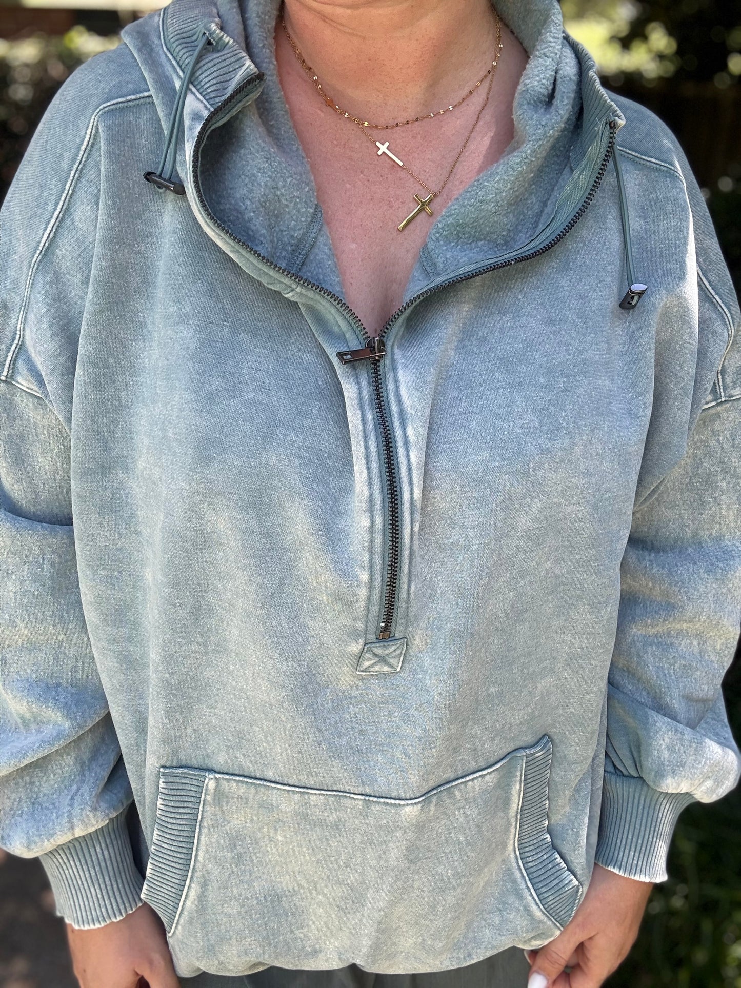 PETAL PULLOVER - Blue Grey