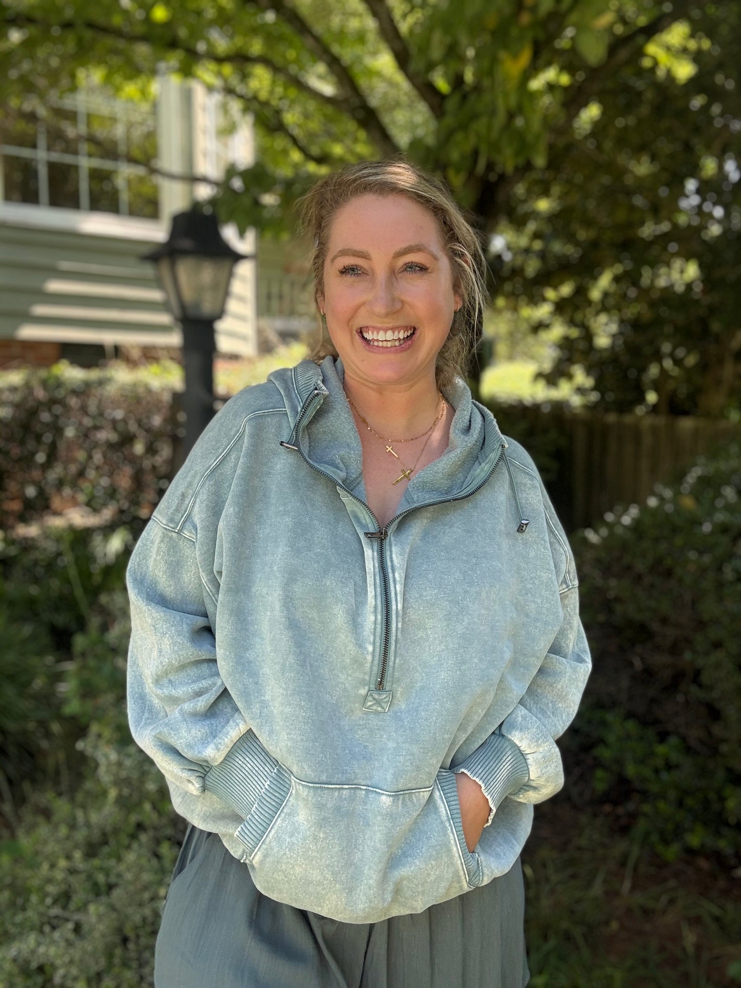 PETAL PULLOVER - Blue Grey