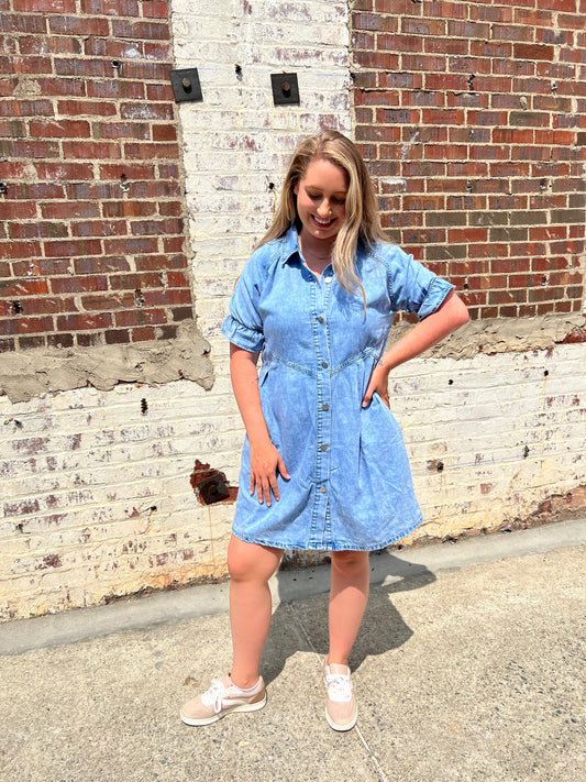 THE DAISY DENIM DRESS Light Shine Co.