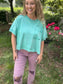 CORA CROP TEE - GREEN