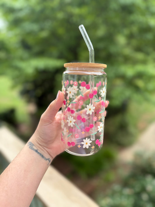 CHARMING CHERRIES - GLASS CUP