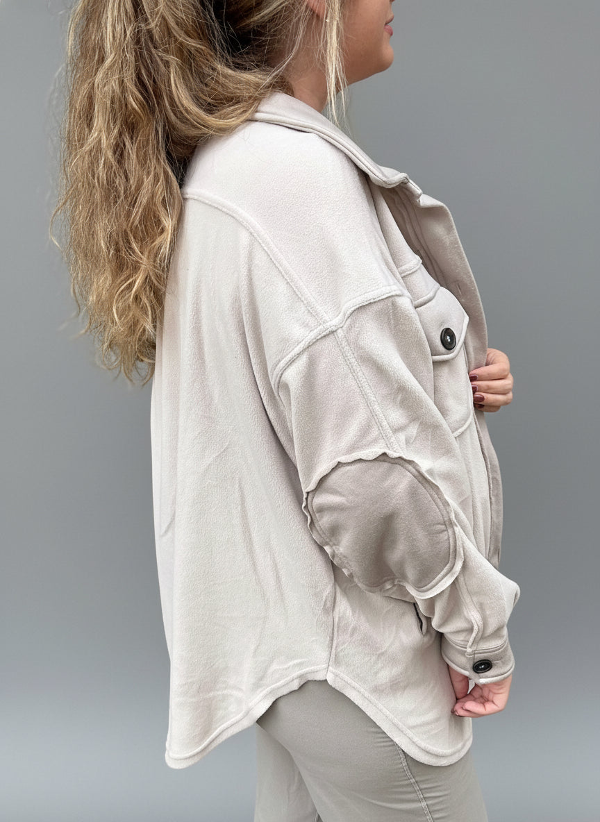 OVERSIZED BASIC FLEECE SHACKET