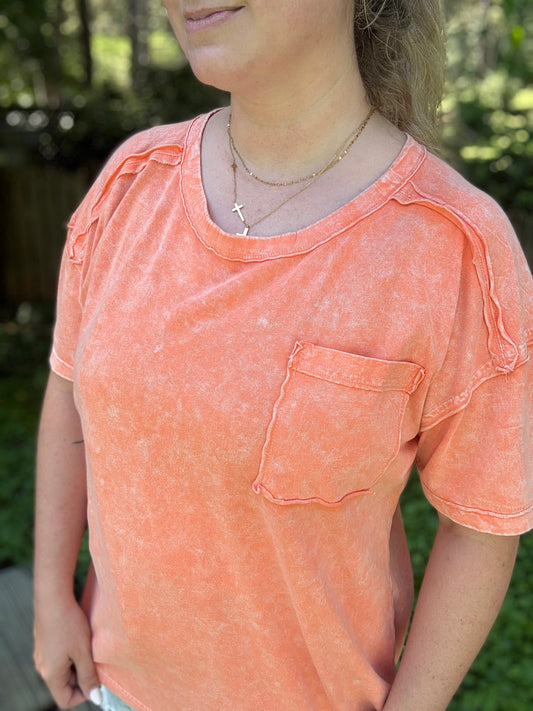RAW FADE - POCKET TEE, Orange