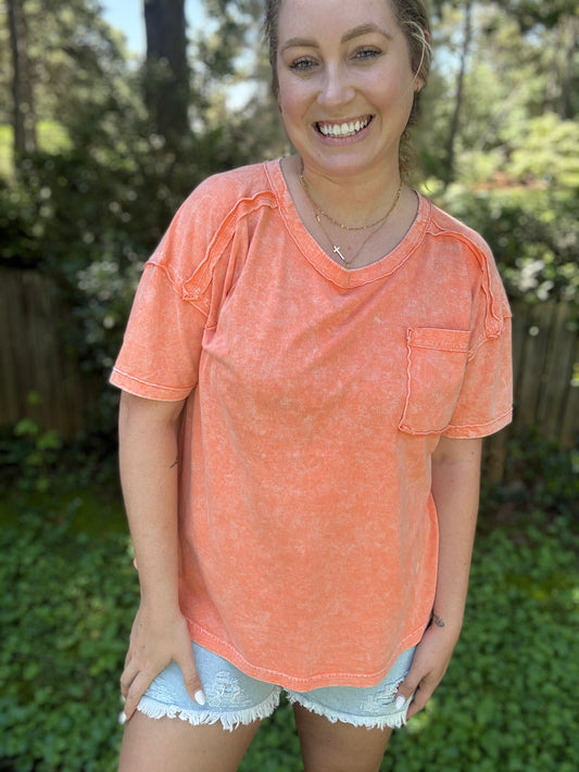 RAW FADE - POCKET TEE, Orange