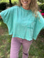 CORA CROP TEE - GREEN