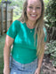 RIBBED BABY TEE - K GREEN
