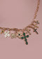EMERALD CROSS CLUSTER NECKLACE