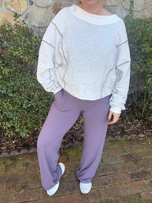 BUTTERLUX STRAIGHT LEG PANTS- Mulberry