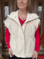 SIDE TIE SHERPA VEST - Ivory