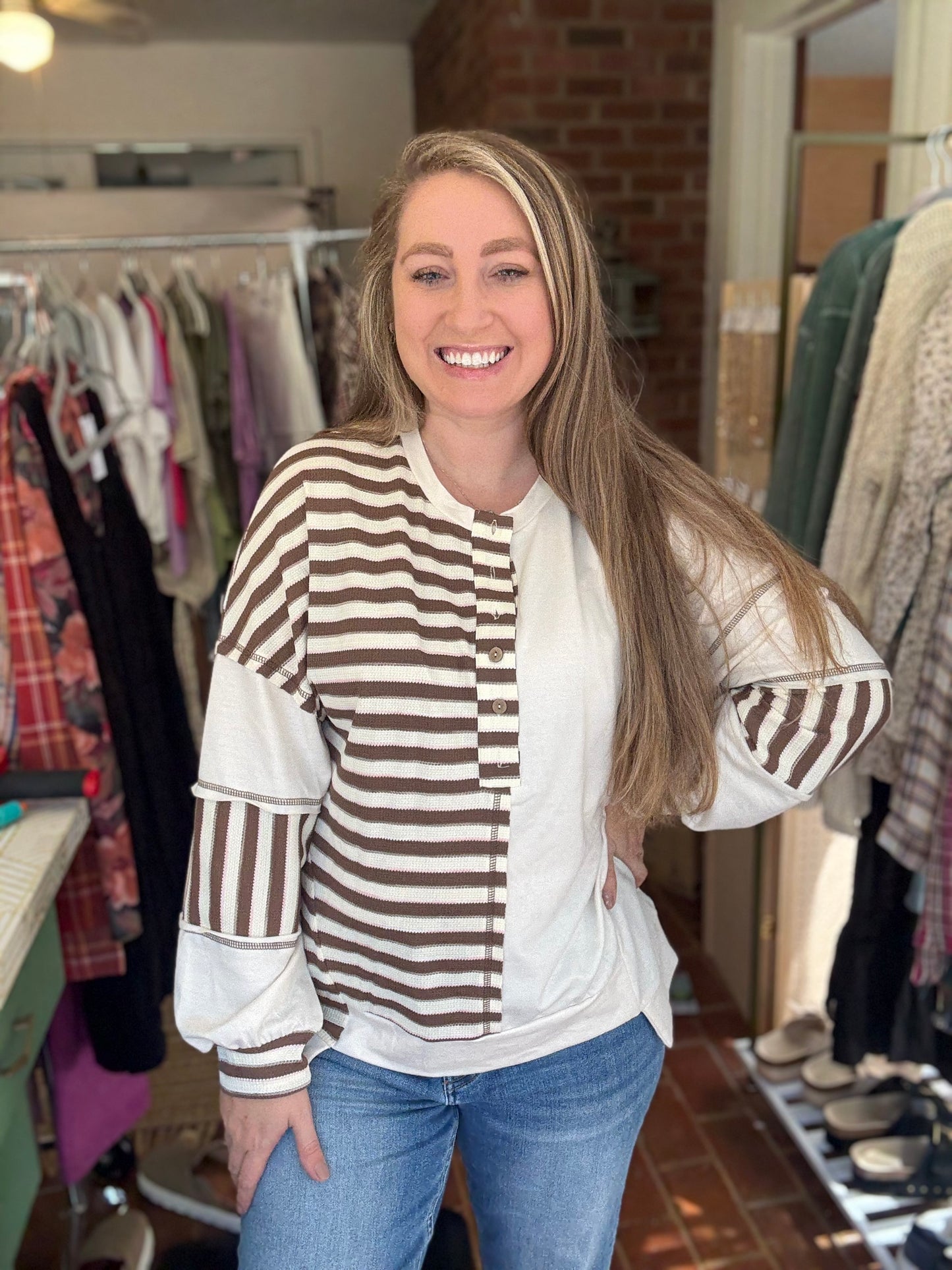 CIDER STRIPE HENLEY