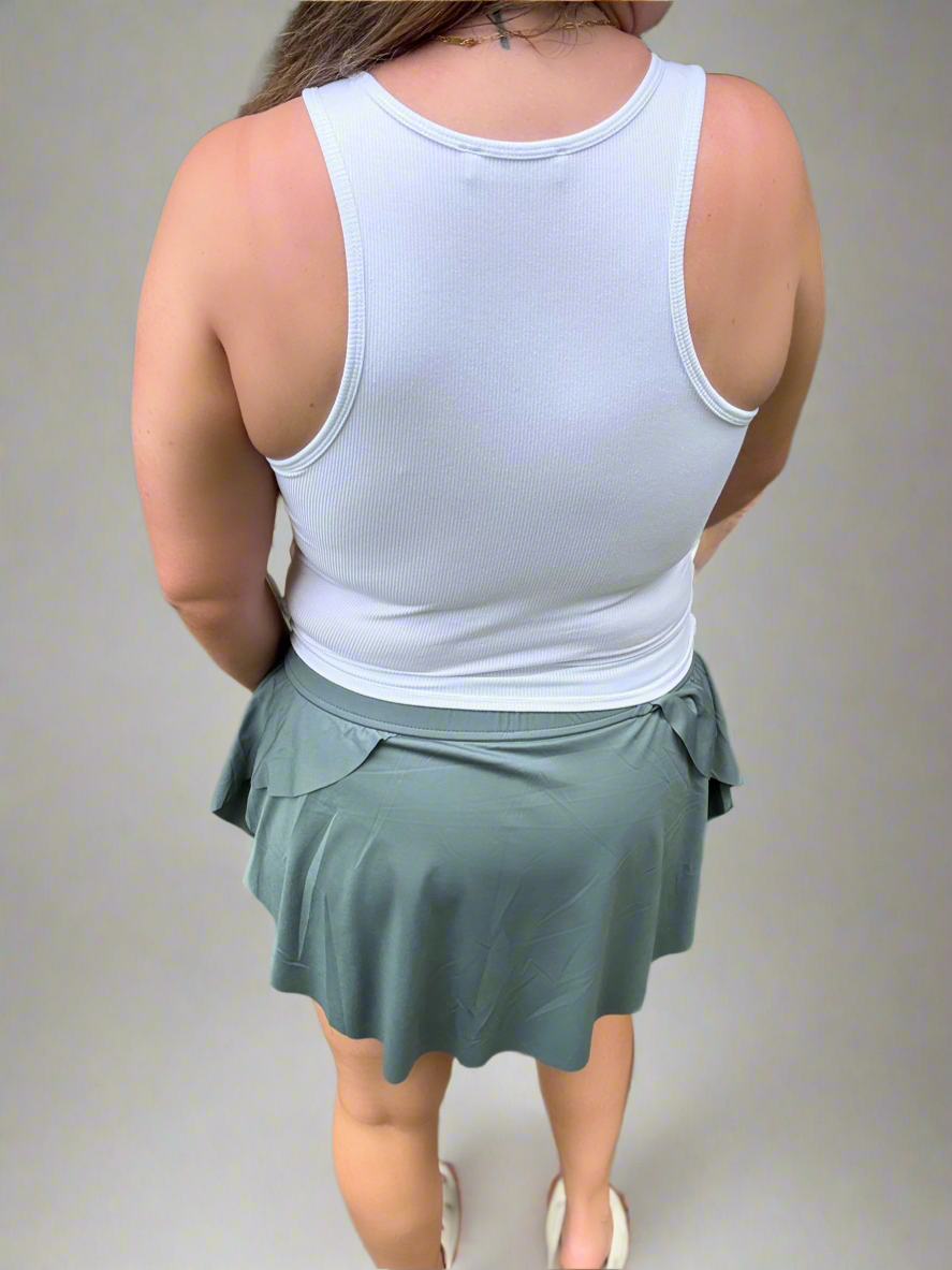 RIBBED LAYERING TANK - White