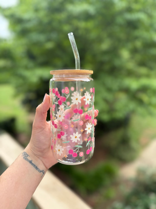 CHARMING CHERRIES - GLASS CUP