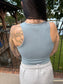RIBBED LAYERING TANK - Blue Grey